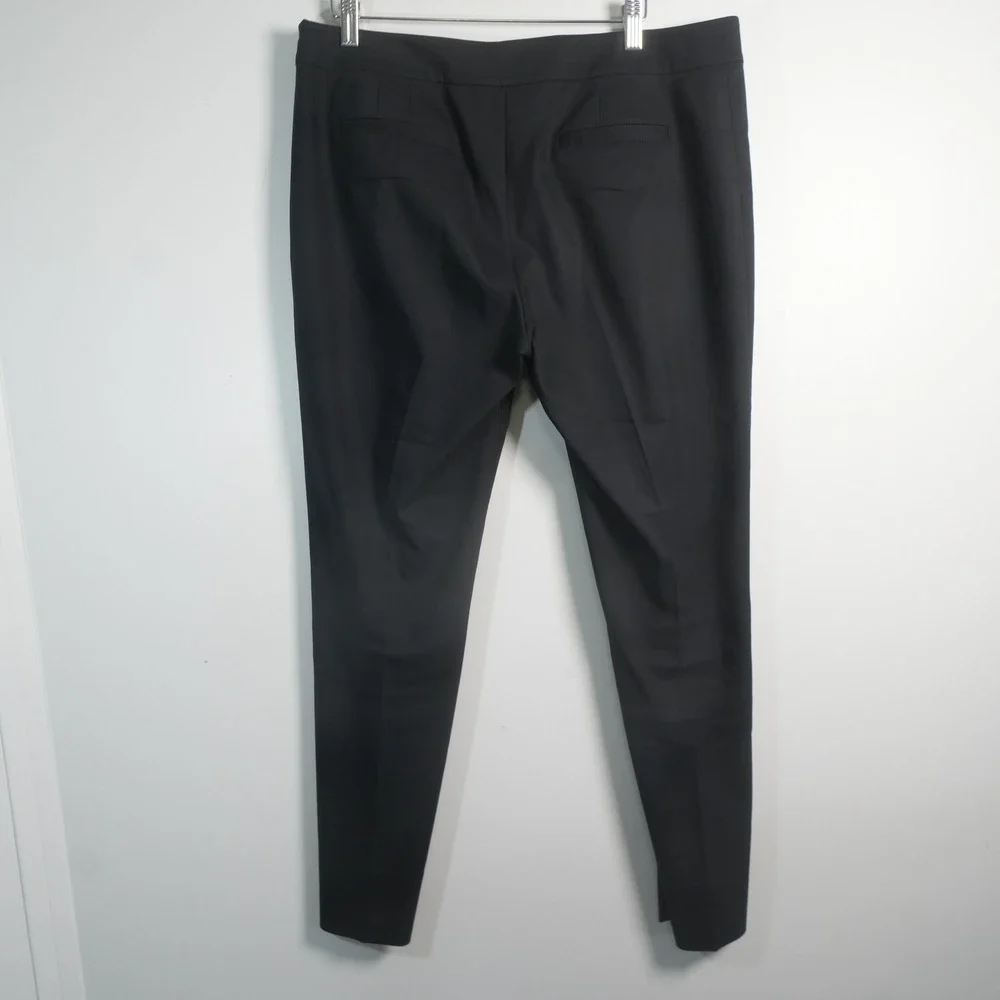 Tory Burch Dress Pants Womens 10 Black Side Zip Slim Tapered Office Professional